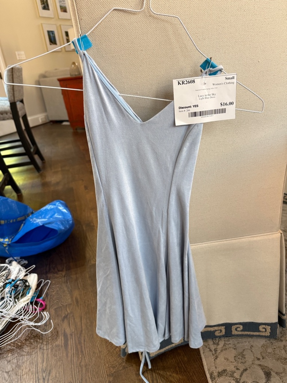 Lucy in the Sky Light Blue One-Shoulder Slip Dress